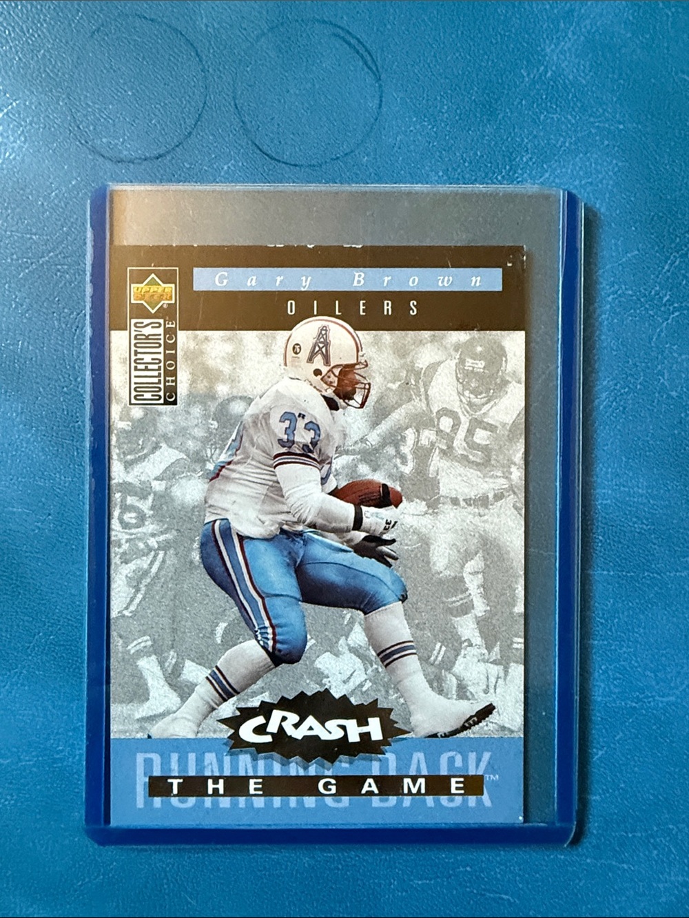 Upper deck - Gary Brown Oilers Football- collectors choice Card - crash the game